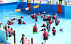 Residents cool off from the heat at a pool in Sincheon, Daegu, where Monday’s daytime high is forecast to reach 37 degrees Celsius (98.6 degrees Fahrenheit). [YONHAP]