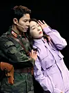 Musical actors Kim Ryeo-won and Lee Kyu-hyung perform for the musical ″Crash Landing on You″ that's being staged at the COEX Shinhan Card Artium in southern Seoul. [NEWS1]
