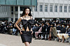 A model walks on the runway during BONBOM's show at 2022 F/W Seoul Fashion Week held in Jongno District, central Seoul, on March 18, 2022. [NEWS1]