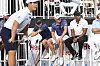 Matt Fitzpatrick, Justin Thomas, Tiger Woods and Dr. Pawan Munjal, chairman & CEO of Hero MotoCorp, watch as Kim Joo-hyung hits shots at the Hero Shot event prior to the Hero World Challenge at Albany on Nov. 29, 2022 in Nassau, Bahamas. [GETTY IMAGES]