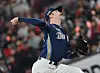 Former NC Dinos starter Erick Fedde pitches during Game 1 of the second round of KBO playoffs at KT Wiz Park in Suwon, Gyeonggi on Oct. 30, 2023. [YONHAP]