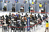 People wait to get shots at a vaccination center in Suseong District, Daegu. [NEWS1]