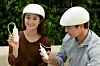 Models promote LG Electronics' Pra.L MediHair, a hair loss treatment helmet. According to LG Electronics, 100 customers who send their personal stories about hair loss will be selected and given a free helmet. The promotional event will run until the end of the month. [YONHAP]