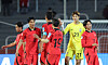 Korean U-20 national team players high five after drawing 0-0 with the Gambia at Estadio Malvinas Argentinas in Mendoza, Argentina on Sunday. [YONHAP]