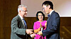June Huh receives the Fields Medal at the 2022 International Congress of Mathematicians (ICM) on Tuesday at Helsinki, Finland. [YONHAP]