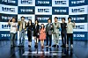 From left, director Yeon Sang-ho, actors Gang Dong-won, Lee Jung-hyun, Lee Re, Lee Ye-won, Kwon Hae-hyo, Kim Min-jae, Koo Kyo-hwan and Kim Do-yoon pose for camera at the online press event for the highly-anticipated zombie blockbuster 'Peninsula.' [NEXT ENTERTAINMENT WORLD]