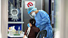 A person gets tested for Covid-19 at a testing center in Dongdaemun District, eastern Seoul, on Friday. [NEWS1]