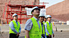 Samsung Electronics Executive Chairman Lee Jae-yong, center, inspects Samsung C&T's tunnel construction site in Tabuk, Saudi Arabia on Sunday. [SAMSUNG ELECTRONICS]