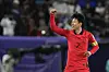 Son Heung-min celebrates after scoring during the Asian Cup quarterfinals against Australia at Al Janoub Stadium in Al Wakrah, Qatar on Friday. [AP/YONHAP]