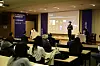 Shin Chun-soo, chair of the Board of Korean Association of Musical Producers and the executive producer and president of a musical production firm called OD Company, gives a presentation on Nov. 24 during a conference session on 'Knocking on Musical Markets.' [KOREA ARTS MANAGEMENT SERVICE]