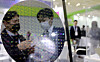 A semiconductor wafer is displayed at Semicon Korea 2023 held at Coex in Gangnam District, southern Seoul, in February. [NEWS1]