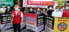 Members of the Korea Association of Realtors hold a protest Tuesday in front of the Ministry of Land, Infrastructure and Transport office in Sejong, opposing the government's plan to lower the commissions real estate agents receive. [NEWS1]
