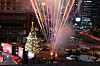 A large Christmas tree lights up at Seoul Plaza, the central plaza located in front of Seoul City Hall in Jung-gu, central Seoul on Monday. This year's decoration theme is 'Joseon's Christmas tree,' combining elements of traditional Korean culture and Christianity. [YONHAP]
