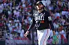 Hanwha Eagles starter Cody Ponce walks off the mound after retiring the side in the bottom of the seventh inning of a Korea Baseball Organization regular season game against the Kia Tigers at Gwangju-Kia Champions Field in Gwangju on May 4. [YONHAP]