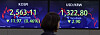 Electronic sign boards at Hana Bank in central Seoul show markets on Friday. [YONHAP]