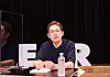 Naver Webtoon's CEO Kim Jun-koo sits down for an online press conference on Wednesday morning, where he revealed that Naver Webtoon will be collaborating with HYBE and DC Comics. [NAVER WEBTOON]