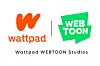 Clockwise from top left: logos of Wattpad, Naver's Webtoon and Wattpad Webtoon Studios [NAVER]