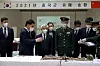 Korea and China on Wednesday hold a ceremony to casket the remains of 109 Chinese soldiers killed in the 1950-53 Korean War at an Army base in Incheon. The remains will be repatriated to China on Thursday. [DEFENSE MINISTRY]