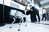 A staff member pilots an autonomous robot at this year's Autonomous Manufacturing World Show held in Jongno District, central Seoul, on June 5. [YONHAP]