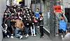 People are crowded in a narrow alleyway near Konkuk University in Gwangjin District, eastern Seoul, Wednesday as the city government conducts a joint simulation with the district office, police and fire authorities to control crowds ahead of the Halloween weekend. [NEWS1]