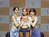 Girl group Viviz, comprised of three former members of GFriend, poses during a showcase event for its new EP 'Summer Vibe' at Yes24 Live Hall in eastern Seoul on Wednesday. From left: SinB, Umji and Eunha [BIG PLANET MADE]