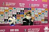 Korean women's national football team captain Ji So-yun attends a press conference ahead of the Asian Football Confederation Women's Asian Cup at Shiv Chhatrapati Sports Complex in Pune, India on Thursday. [YONHAP]