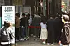 Customers wait in line at a restaurant in Jongno District, central Seoul at lunchtime on April 20, two days after most social distancing restrictions were lifted in the country. [YONHAP]