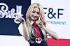 UNIS's Gehlee Dangca poses for photos during a showcase on April 15 at Yes24 Live Hall in eastern Seoul for the release of its second EP, ″Swicy.” [DANIELA GONZALEZ PEREZ]