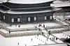 The Gyeongbok Palace, central Seoul, is seen covered in snow on Thursday. [YONHAP]