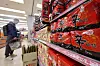 A customer browses a selection of Shin Ramyun products at a supermarket in downtown Seoul on March 17. [YONHAP]