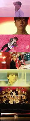 Captured images from the music video of boy band Treasure's new song 'I Love You.' [YG ENTERTAINMENT]