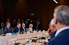 President Lee Jae Myung, second from left, attends an expanded session of the G7 summit in Kananaskis, Alberta, Canada on June 17. [PRESIDENTIAL OFFICE]