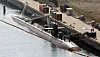 The U.S. Navy's nuclear-powered submarine USS Key West is seen at a dock at the South Korean Fleet Command in Busan on Wednesday. A public disclosure of the submarine's presence in Busan appears to be a warning to North Korea. [YONHAP]