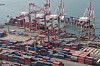 Container ships arrive at a port in Busan, southern Korea. [JOONGANG ILBO]