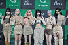 Girl group Everglow poses for photos during the showcase for its EP ″All My Girls″ on Friday at the Yes24 Live Hall in eastern Seoul. [YUE HUA ENTERTAINMENT]