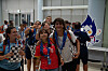 Italian scouts who stayed at Incheon National University's dormitory pose for a photo on the school's campus. [INCHEON NATIONAL UNIVERSITY]