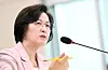 Justice Minister Choo Mi-ae answers questions from other lawmakers at a plenary session at the national assembly. [YONHAP]