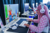 A gamer plays action role-playing game 'Kingdom Hearts' on a newly launched monitor by Samsung Electronics first shown at the Summer Game Fest 2024 in Los Angeles on Friday. [SAMSUNG ELECTRONICS]