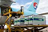A container capable of temperature control is being loaded on a Korean Air fleet. [KOREAN AIR]