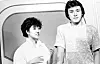 Lee Sung-mi, left, in an act with another comedian, Joo Byung-jin, in 1980 on a program on TBC. [JOONGANG ILBO]