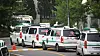 Ambulances transport Covid-19 patients to a dormitory-turned treatment facility for mild cases in Kyonggi University in Suwon, Gyeonggi, on Wednesday. Korea’s daily Covid-19 infections hit a record 2,223 on Wednesday. [YONHAP]