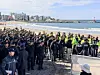 Personnel from the police, Coast Guard, Marine Corps 9th Brigade and marine environmentalists conduct a joint search for narcotics along the northern coastal area of Iho-dong in Jeju on the afternoon of Nov. 11. [CHOI CHOONG-IL]