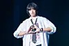 AxMxP’s Kim Shin poses for photos during a showcase for the release of the band's first full-length album, “AxMxP,” at Olympic Hall in southern Seoul on Sept 10. [DANIELA GONZALEZ PEREZ]