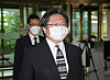 Hirohisa Soma, a senior official from the Japanese Embassy in Korea, arrives at the Korean Foreign Ministry in central Seoul Tuesday morning after the ministry summoned him to protest Tokyo's claims over the Dokdo Islets in a defense white paper. [YONHAP]