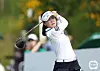 Park Min-ji hits a shot during the Celltrion Queens Masters at Seolhaeone Country Club in Yangyang, Gangwon on Sunday. [KLPGA]