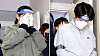Lee Eun-hae, left, and Cho Hyeon-soo enter the Incheon District Court building in Michuhol District, Incheon, on April 19. [YONHAP]