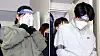 Lee Eun-hae, left, and Cho Hyeon-soo enter the Incheon District Court building in Michuhol District, Incheon, on April 19. [YONHAP]