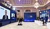 Samsung Electronics Executive Chairman Lee Jae-yong, left on the screen, shares his vision for safe and inclusive AI at the AI Seoul Summit held on Tuesday evening. [PRESIDENTIAL OFFICE]