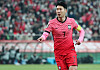 Korea's Son Heung-min celebrates after scoring a goal against Iran during a World Cup qualifier at Seoul World Cup Stadium in Mapo District, western Seoul on March 24. [NEWS1]