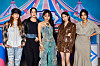From left, singer Kim Wan-sun, singer and actor Uhm Jung-hwa and singers Lee Hyo-ri, BoA and Hwasa pose for a photo during a press conference for ″Dancing Queens on the Road,″ a new tvN music and dance reality television show, streamed online Tuesday. ″Dancing Queens on the Road″ follows the group of women who tour the country performing and meeting with fans. [YONHAP]